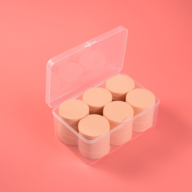 Xiao Hua Esponjas de maquillaje redondas (60 unidades), esponja compacta para base de maquillaje, esponja de repuesto para base cosmética impecable, para piel sensible y todo tipo de piel.