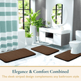 thumbnail image 2 of ComfiTime 2-Piece Memory Foam Bathroom Rug Set, Non-Slip Bath Mats for Bathroom Floor, Soft & Ultra Absorbent Shower Rug, Quick Dry Machine-Washable Bathmats, 20 x 24 & 20 x 32, Brown, 2 of 9