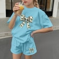 thumbnail image 5 of NAISIBABY Girls Clothes Set, St Patrick's Day Prints T-Shirt and Shorts 2-Piece Summer Fashion Outfits Blue 6T, 5 of 6