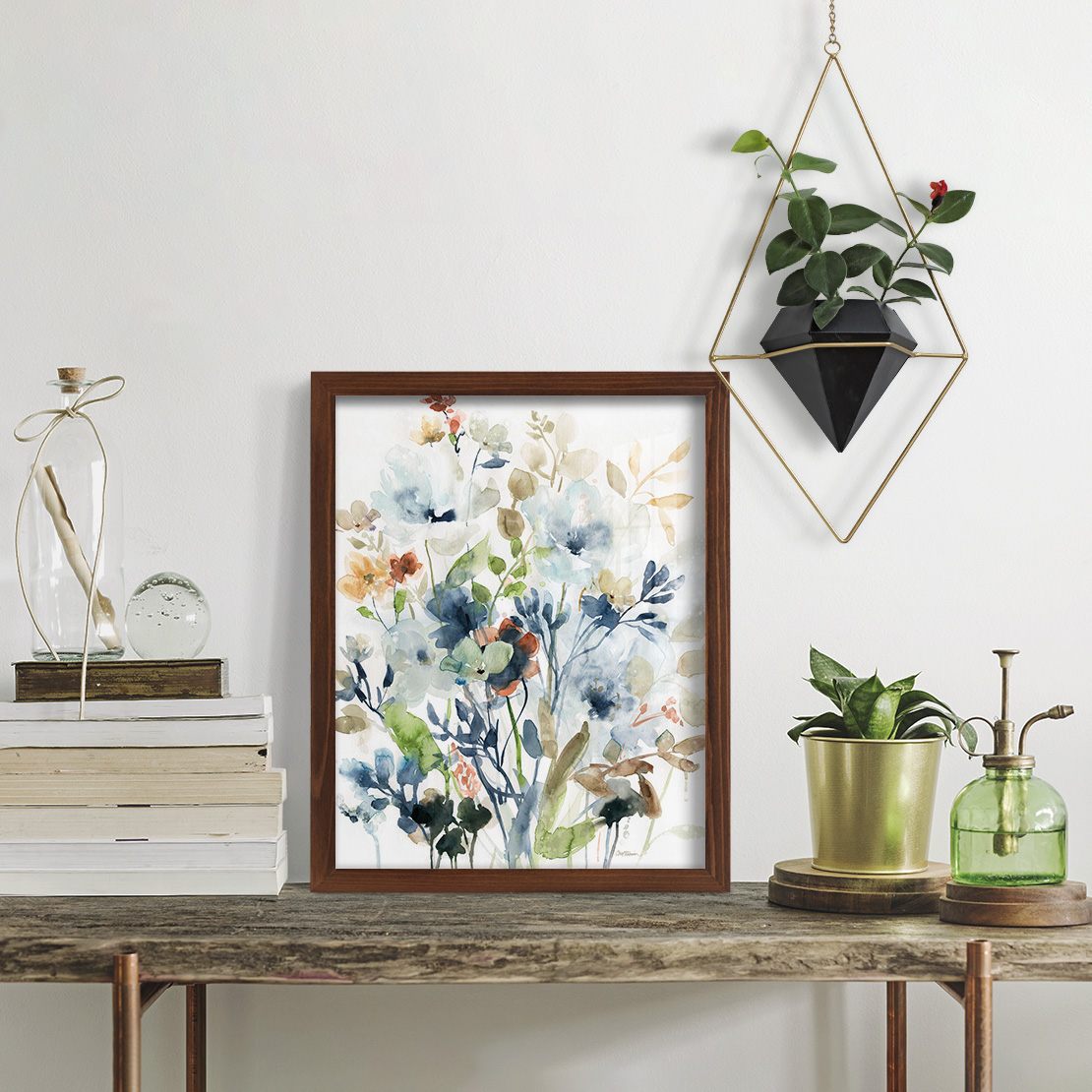 Holland Spring Mix -Framed Print w/glass-Chestnut