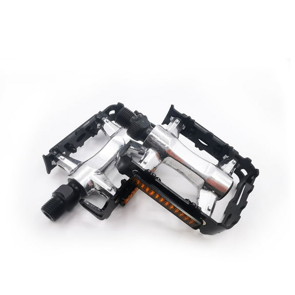 UPANBIKE Bike Pedals Universal Plastic Road Bike Pedals 9/16 Inch Mountain Bike Pedals Flat Platform with Reflector for Road Bike MTB