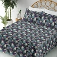 thumbnail image 3 of Ambesonne Tropical Fitted & Flat Sheet with Sham 3 Pcs Set, Peachy Tones Exotic Parrot, Twin XL, Pale Seafoam Dark Grey, 3 of 5