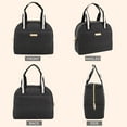 thumbnail image 5 of Jessica Simpson Women's Insulated Reusable Cooler Lunch Bag Tote with 1 Food Container for Work, Travel, Commute, Recreation, Beach and Picnic in Black, 5 of 9