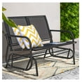 thumbnail image 6 of 2 Seats Outdoor Glider Bench Patio Glider Swing Chair with Powder Coated Steel Frame and Breathable Seat Fabric Outdoor Loveseat, Black, 6 of 6