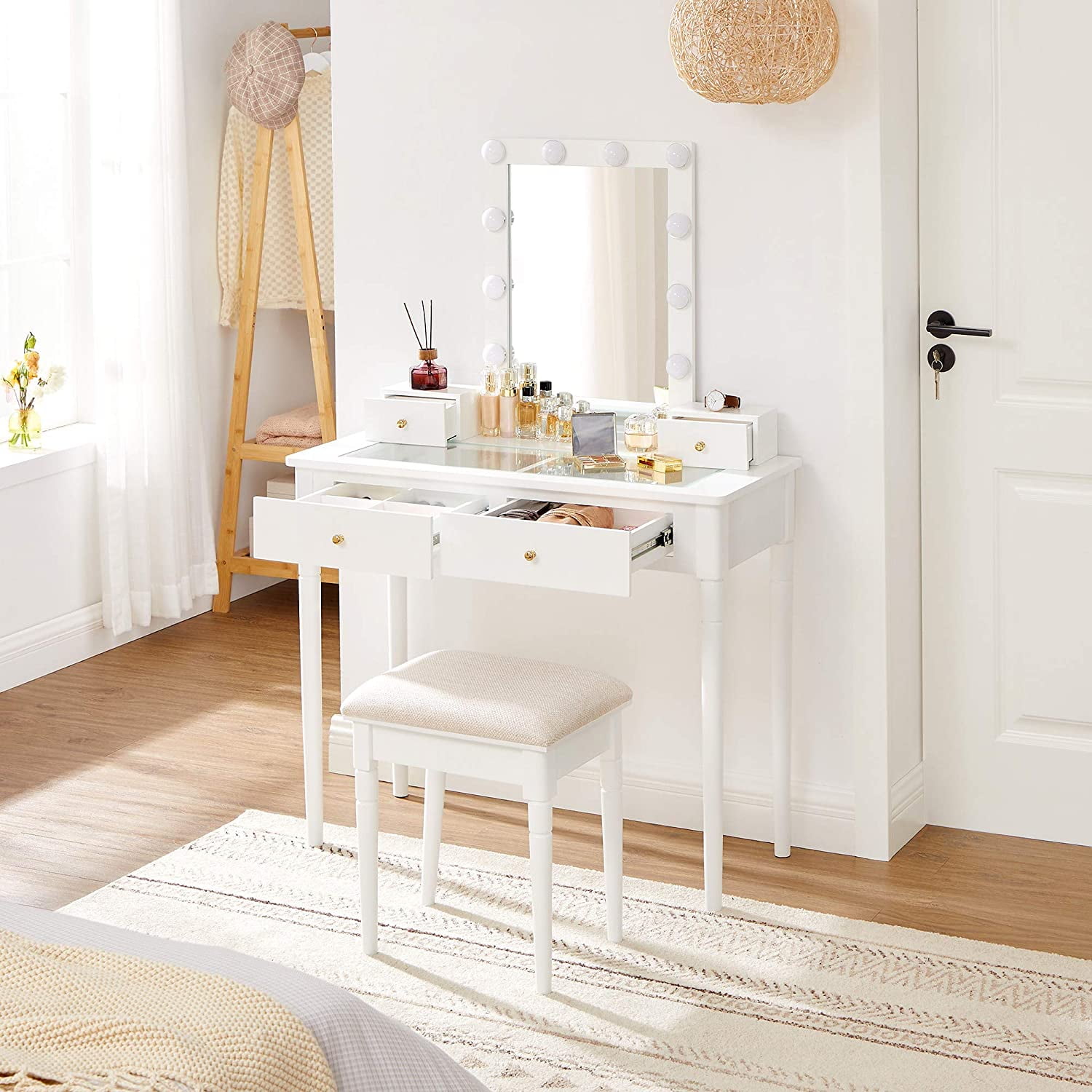Vasagle Vanity Set with Dimmable Light Bulbs Kuwait Ubuy