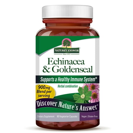 Nature's Answer Echinacea and Goldenseal Root, Vegetarian Capsules, 60 Count