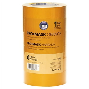 IPG PG505-36 (99664) Masking Tape, 60 yd L, 1-1/2 in W, Crepe Paper Backing, Orange