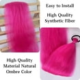 thumbnail image 3 of Hot Pink Braid Ponytail Extensions with Elastic Tie Synthetic Colorful Braiding Hair Extension for Braids Fashion Festival Rave Hair for Friends (Pack of 2), 3 of 5