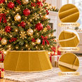 thumbnail image 5 of LOMYOLO Velvet Christmas Tree Collar 30 Inch Foldable Christmas Tree Skirt Stand Cover, Plush Xmas Tree Base Cover with Gold Trim, Christmas Tree Collar for Indoor Holiday Decorations - GOLD, 5 of 8