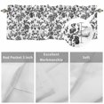 thumbnail image 6 of Rod Pocket Window Valances Vintage Farm Black Flower Pattern Short Kitchen Curtains Pastoral Floral on White Window Treatment Drapes for Bedroom Bathroom Living Room 54x18In,1 Panel, 6 of 9