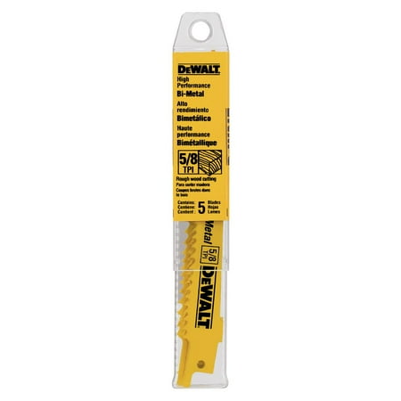 

Dewalt DW4849 Bi-Metal Taper Reciprocating Saw Blade 12in L x 3/4in W 5/8 TPI