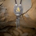 thumbnail image 4 of Yokua Stylish Initial Letter Bolo Tie Leather Necktie for Parties and Music Festival, 4 of 20