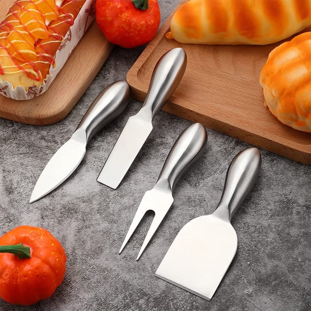 Lot de 3 petits couteaux à fromage métal argenté