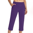 thumbnail image 2 of Fmbrln Capri Pants for Women Summer Dressy Causal Stretch Capris Yoga Workout Work Cropped Pants with Pockets, 2 of 6