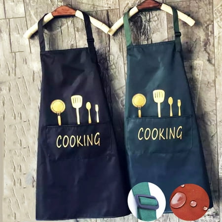 

AerDream Cutter Fork Print Apron Water Oil Stain Proof Kitchen Cooking Baking Clean Gown