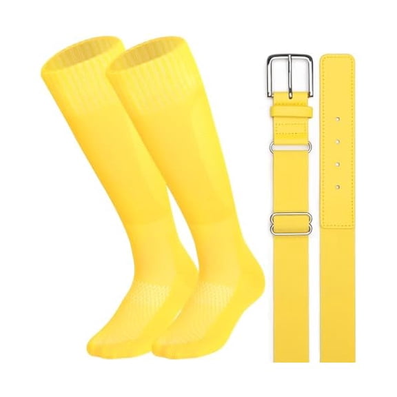 Eryueer Baseball Socks and Belt Combo for Youth Adult Softball Sock Belt for Boys and Girls