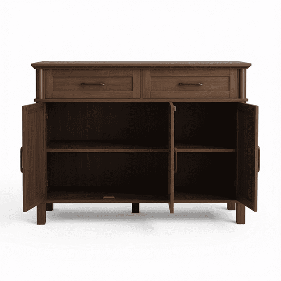 48 Inch Buffet Cabinet with Storage, Brown Sideboard for Dining Room, Kitchen, Living Room