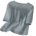 thumbnail image 6 of Tops for Women 100% Cotton Embroidered 3/4 Sleeve Boho Lightweight Tunic with Button Front, 6 of 6