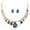 Multicolor, variant on hengsof Womens Mixed Style Bib Chain Necklace, Colorful Earrings Jewelry Set for Women, Complete Fashion Accessory Gift, Valentine's Day Statement Present