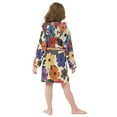 thumbnail image 7 of FORMRS Niños Bathrobe Unisex Hooded Robe Soft Plush Pajamas Sleepwear, Size 7-9T, Large Colorful Flowers Pattern, 7 of 7