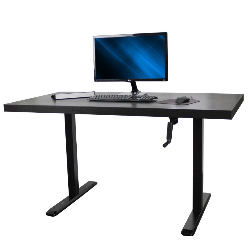 NavePoint Height Adjustable SitStand Manual Crank Ergonomic Desk Frame 2Legs Standard
