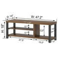 thumbnail image 2 of Entryway Shoe Bench, Modern Wood Shoe Storage for Hallway, Industrial Indoor Shoe Rack Seat, Rustic Walnut, 47 Inch, 2 of 9
