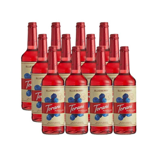 Torani Puremade Blueberry Syrup – Sun-Ripened Fresh Berry Base, 750 mL (25.36 oz) – Bulk 12/Case