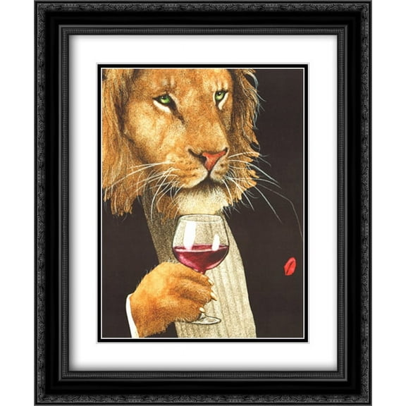 Wine King 2x Matted 20x24 Black Ornate Framed Art Print by Will Bullas