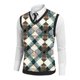 thumbnail image 5 of Camiseta sin mangas con cuello en V para hombre, estilo informal, con estampado vintage, permeable al trabajo y cuello en V., 5 of 5