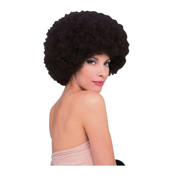 Rubies Brown Curly Costume Disco Wig, for Adults