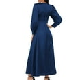 thumbnail image 3 of Kaemgyyd Satin Maxi Dress for Women Silk Long Lantern Sleeve Fall Dress High Waist Flowy A Line Cocktail Party Wedding Guest Dress, 3 of 6
