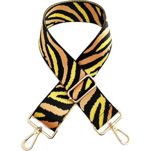 CoCoMangos Wide Purse Bag Strap Replacement Zebra Pattern Adjustable Crossbody Handbag Purse Strap Handbag Strap Extender (Black White Beige)