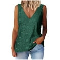 thumbnail image 3 of QATAINLAV Women's Spring Summer Sequin Tank Top Casual V Neck Sleeveless Shirts Party Glitter Going Out Tops, Army Green, M, 3 of 6
