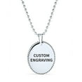 thumbnail image 2 of Bling Jewelry Womens Medical ID Dog Tag Pendant Necklace Oval Rope Edge Stainless, 2 of 4