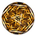 thumbnail image 1 of Designart Horloge Murale Moderne 'Fractal 3D Hexagone Jaunâtre', 1 of 1