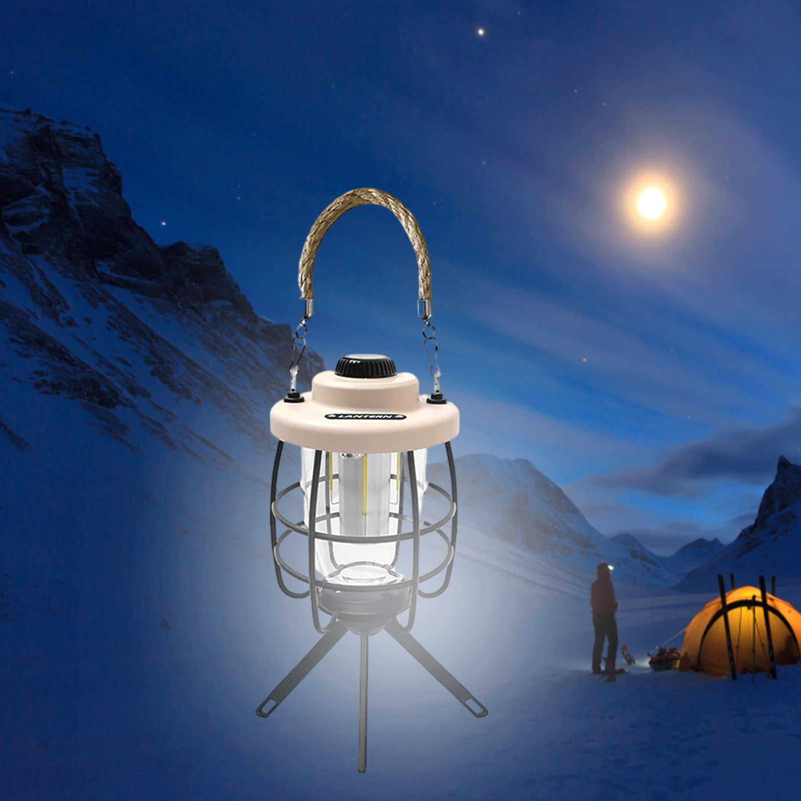 Xewsqmlo USB Camping Light Rechargeable Retro Portable Lamp 3.7W