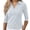 White, variant on Women's V Neck T Shirts 3/4 Sleeve Soft Blouse Summer Tops Dressy Casual Solid Basic Tees by Yigetop Black L