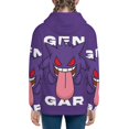 thumbnail image 4 of Gengar Teens Boys Girls Zip Up Hoodies 3d Print Long Sleeve Hooded Sweatshirt Jacket With Pocket Small, 4 of 8