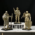 thumbnail image 6 of Knight Sculpture Tabletop Ornament Vintage Art Crafts Knight Figure Creative Statue for Shelf Fireplace Office Desk Bookshelf, Gold-Style 2, 6 of 6