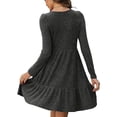 thumbnail image 4 of Sngxgn Dresses for Women Front Tie Cap Sleeves V Neck Midi Bodycon Dress(Grey,M), 4 of 6