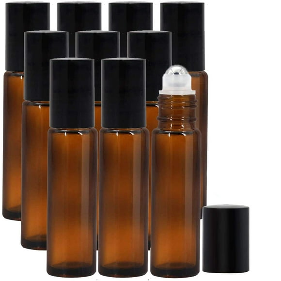 Essential Oil Roller Bottles, Empty Refillable Roll on Glass Bottles, Leak proof Glass Bottle