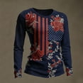 thumbnail image 2 of MEICHEN Patriotic American Flag Shirts for Women Fashion Casual Long Sleeved Celebrates 250th Anniversary USA Shirts Tops, 2 of 3