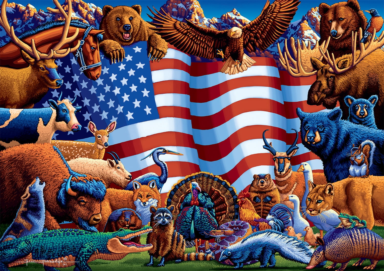 Buffalo Games 300-Piece Dowdle Animals of America Adult Interlocking Jigsaw Puzzle