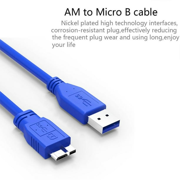 Câble USB 3.0 A vers Micro B pour WD Seagate pour disque dur externe  Samsung 