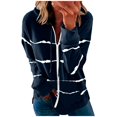 thumbnail image 1 of 3X Manteau d'Hiver pour Femmes Grande Taille Capuche à Fermeture Éclair Manteau pour Femmes Pulls Chandails en Molleton Manteau Rayé Manteau pour Femmes, 1 of 2