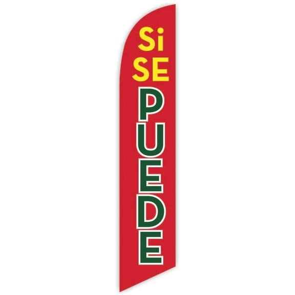 Cobb Promo Si SE Puede Red Advertising Feather Flag 12ft - Replacement Flag Only Without Poleset