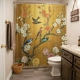 thumbnail image 5 of Xipuska White Spring Floral Shower Curtain - Water Repellent Fabric Shower Curtains Washable, Farmhouse Birds Flowers Branches Decorative Polyester Cloth Bathroom Curtains Modern Bath Decor 36"x72", 5 of 6