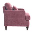 thumbnail image 3 of MOONMISS Chenille Upholstered Mid Century Modern Wood Frame Armchair-Pink, 3 of 6
