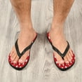 thumbnail image 6 of iauyy Unisex Printed Flip Flop Sandals - Lightweight Non-Slip Beach Shoes,Red and White Polka Dot, 6 of 8