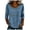 Blue, variant on 3/4 Sleeve Length Tops for Women Lace Patch Casual Dressy Blouses Trendy Shirts Round Neck Loose Fit Tunic Top (Blue, M)